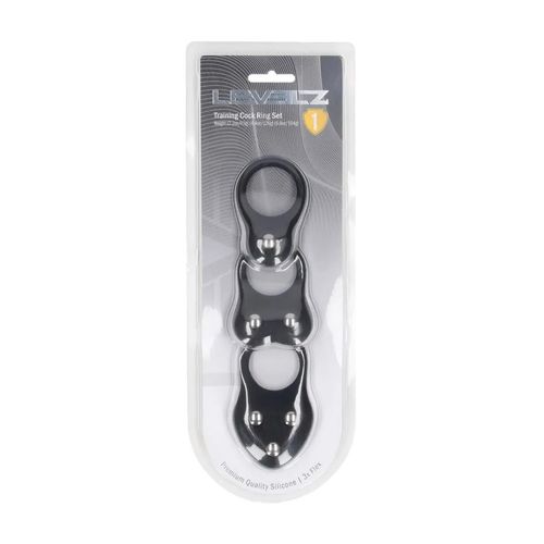 Silicone Training Cockring Set Of 3 - S/M/L - Black na Arena.pl