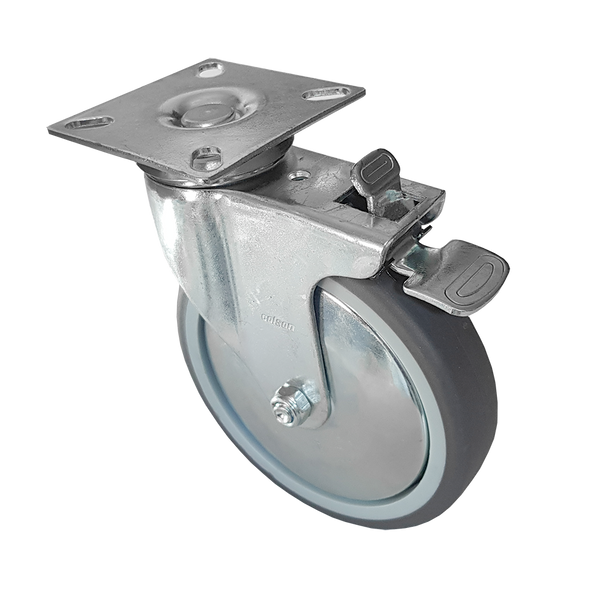 Zestaw jezdny Fi 125, Gumowane, łożysko kulkowe, 2 x z hamulcem + 2 x bez zdjęcie 6