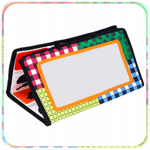 KSIĄŻECZKA KONTRASTOWA DLA NIEMOWLĄT Z Lusterkiem Sensoryczna Składana 0+ na Arena.pl