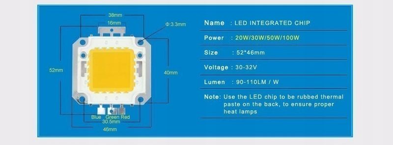 Dioda Cob Moduł Led 50 W Ciepła Do Halogena W-Wa zdjęcie 5
