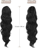 Feshfen syntetyczne doczepy przedłużki do włosów PT139 1B czarne