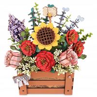 KWIATY DREWNIANA SKRZYNKA ROBOTIME DREWNIANY MODEL PUZZLE KONSTRUKCYJNE 3D
