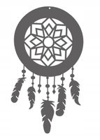 Ł4 Łapacz snów zawieszka ozdoba ażur dekor c.szary