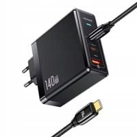USAMS Ład. siec. 2xUSB-C+1xUSB T52 PD140W PD Fast Charging US-CC168 + kabel