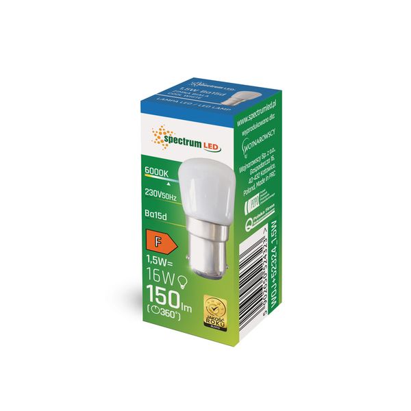 LED Tablicowe 230V 1,5W Ba15d CW SPECTRUM zdjęcie 2