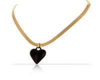 naszyjnik z czarnym, pękatym sercem (c23/zim/108/2au)