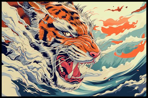 Plakat 86,4x56,8cm Tygrys Na Fali na Arena.pl