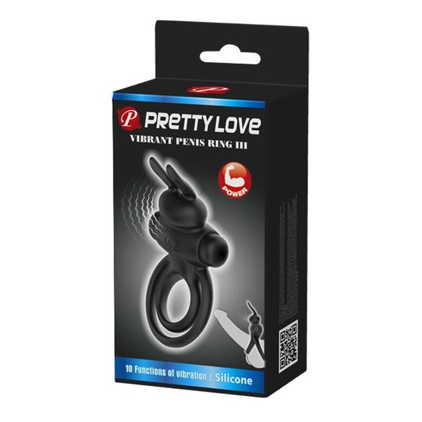 Pretty Love - Vibrant Penis Ring Iii Black zdjęcie 8