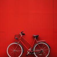 Plakat 70x70cm Czerwony Rower