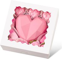 Pudełka na Ciasto z Okienkiem 6 Sztuk Białe 25x25x6cm Tektura Desery