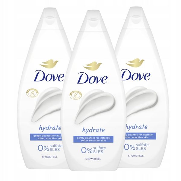 DOVE Essential Care Hydrate Żel pod prysznic 3 x 720ml zdjęcie 1