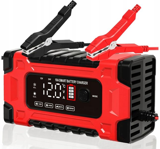 AUTOMATYCZNY INTELIGENTNY PROSTOWNIK ŁADOWARKA DO AKUMULATORA 12V 24V 10A zdjęcie 7