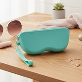 Sylikonowe etui na okulary z poręcznym uchwytem ET-139A miętowe