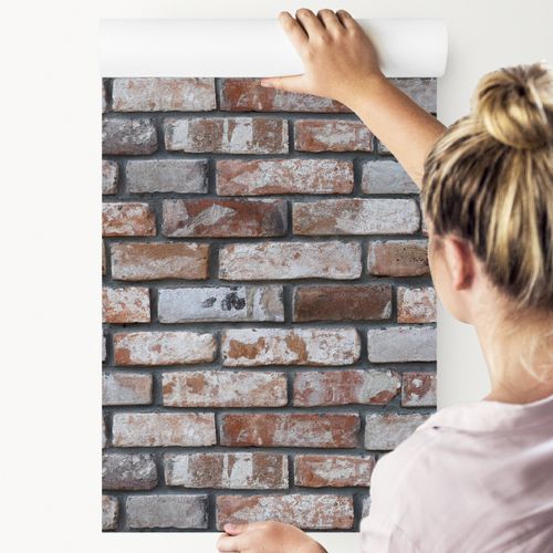 Tapeta W Rolce Brązowe Postarzane CEGŁY Mur 3D na Arena.pl