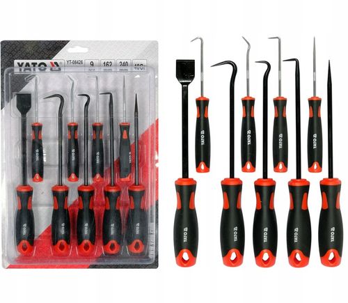 YATO ZESTAW 9 HACZYKÓW Z RĘKOJEŚCIĄ DŁUGICH HAKI na Arena.pl