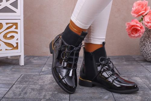 BOTKI DAMSKIE GLANY BUTY OCIEPLANE NA SUWAK na Arena.pl