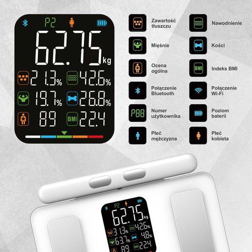 analityczna waga łazienkowa smart ios android klausberg kb-7857 na Arena.pl