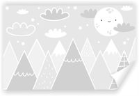 Fototapeta PREMIUM STRUKTURA ZMYWALANA dla dzieci szary obrazek góry tapeta