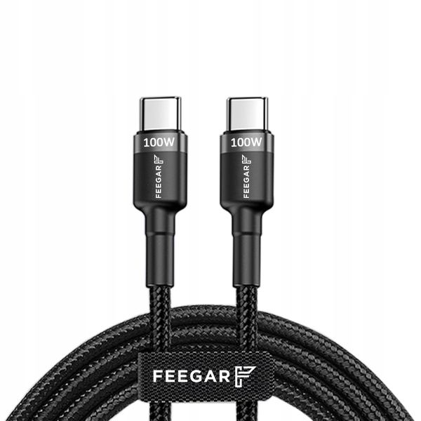 Feegar Evolution Kabel USB-C Typ-C 100W 5A PD Quick Charge 3.0 Nylon zdjęcie 4