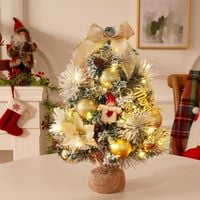 Choinka mini sztuczna dekoracja LED z ozdobami 50cm