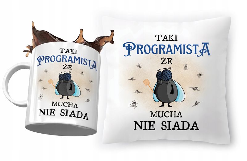 Zestaw Dla Programisty Poduszka + Kubek Na Prezent Z Nadrukiem Ze Zdjęciem zdjęcie 1