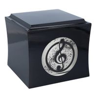 Drewniana urna z kluczem wiolinowym Urna dla muzyka Czarna