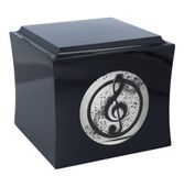 Drewniana urna z kluczem wiolinowym Urna dla muzyka Czarna