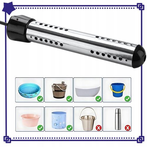 Grzałka ZANURZENIOWA 3000w elektryczna do Basenu wody do wanny z Timerem na Arena.pl