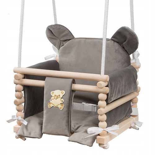 HUŚTAWKA DLA DZIECI DO DOMU I OGRODU TARAS 3W1 MOCNA DREWNIANA podusie na Arena.pl