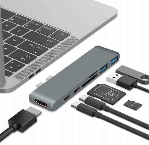 ADAPTER HUB PRZEJŚCIÓWKA USB-C USB THUNDERBOLT HDMI 4K DO MACBOOK PRO AIR na Arena.pl
