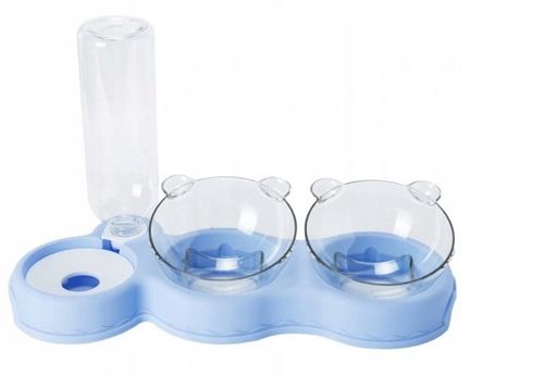 PODWÓJNA NIEBIESKA MISKA Z DOZOWNIKIEM WODY DLA PSA KOTA BIDON POIDEŁKO na Arena.pl