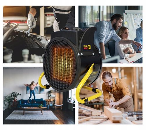 Nagrzewnica elektryczna ERGO HEAT 3kW farelka dmuchawa grzejnik + termostat na Arena.pl