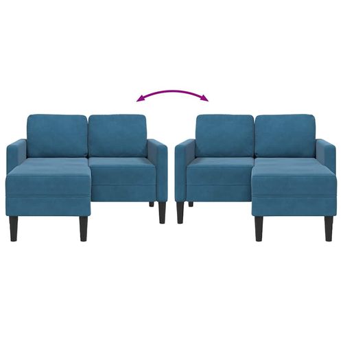 Sofa 2-osobowa z leżanką w kształcie litery L, niebieska na Arena.pl