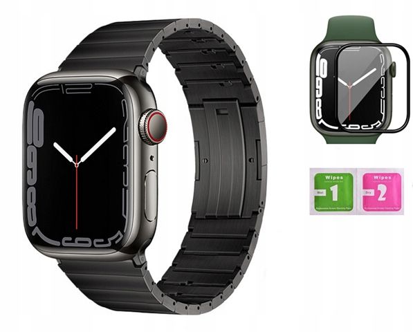 PASEK BRANSOLETA DO APPLE WATCH 7 45MM + SZKŁO zdjęcie 1