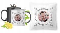 Andrzej Duda Zestaw Kubek Magiczny + Poduszka Z Nadrukiem Ze Zdjęciem