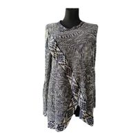 ONLY Damski Kardigan w Kratę Wygodny Biały Granatowy S