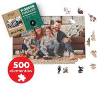 FOTO PUZZLE DREWNIANE ze ZDJĘCIA z elementami zwierząt 60x40cm 500el