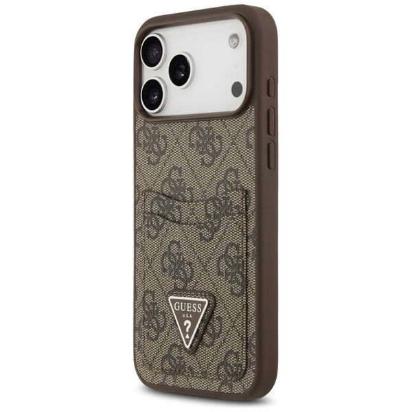 Etui Guess 4G Double Card Triangle do iPhone 17 Pro Max brązowy zdjęcie 2