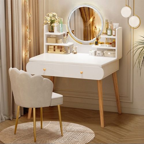 TOALETKA KOSMETYCZNA Z LUSTREM MAKIJAŻ BIAŁA DUŻA SKANDYNAWSKA LOFT na Arena.pl