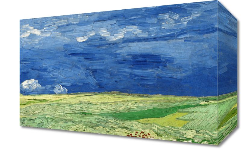 Obraz 30x20cm Wheatfield under Thunderclouds, Van Gogh Vintage zdjęcie 1
