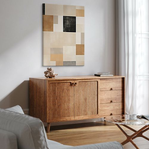 Obraz Do Salonu Kwadraty Abstrakcja Boho Wzór Geometryczny 80cm x 120cm na Arena.pl