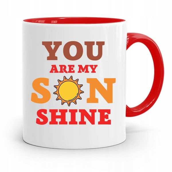 Kubek Czerwony Prezent Dla Syna U Are My Son Z Nadrukiem Ze Zdjęciem zdjęcie 1