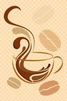 FOTOTAPETA kuchenna RYSUNEK FILIŻANKI KAWA