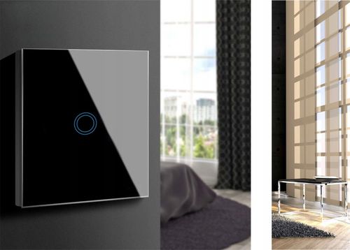 WŁĄCZNIK WYŁĄCZNIK ŚWIATŁA SZKLANY DOTYKOWY POJEDYNCZY CZARNY SZKŁO CZARNE na Arena.pl