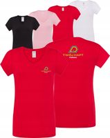 Damska koszulka V-Neck TWÓJ WŁASNY HAFT LOGO firmowa reklamowa 5 sztuk