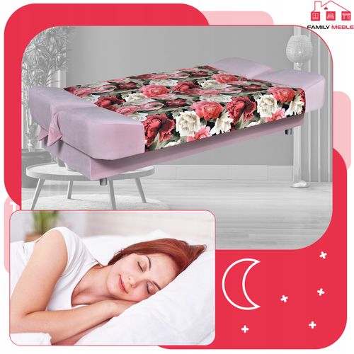 Kanapa sofa Sara Print Duo rozkładana wersalka spania bonell łóżko na Arena.pl