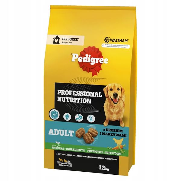 PEDIGREE sucha karma dla psa duże i średnie rasy drób warzywa 12 kg zdjęcie 1