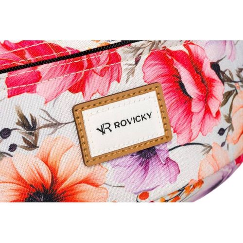saszetka biodrowa damska w kwiaty na suwak - rovicky na Arena.pl