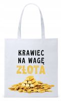 Dla Krawca Krawcowej Torba Eco Biała Shopper Z Nadrukiem Ze Zdjęciem