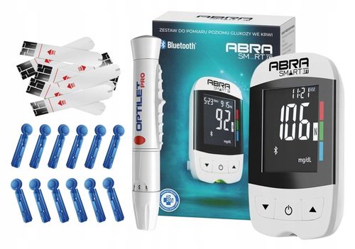 Glukometr ABRA smart Wieczysta gwarancja - nakłuwacz + paski + lancety na Arena.pl